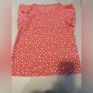 Coral Polka Dot Women's Blouse